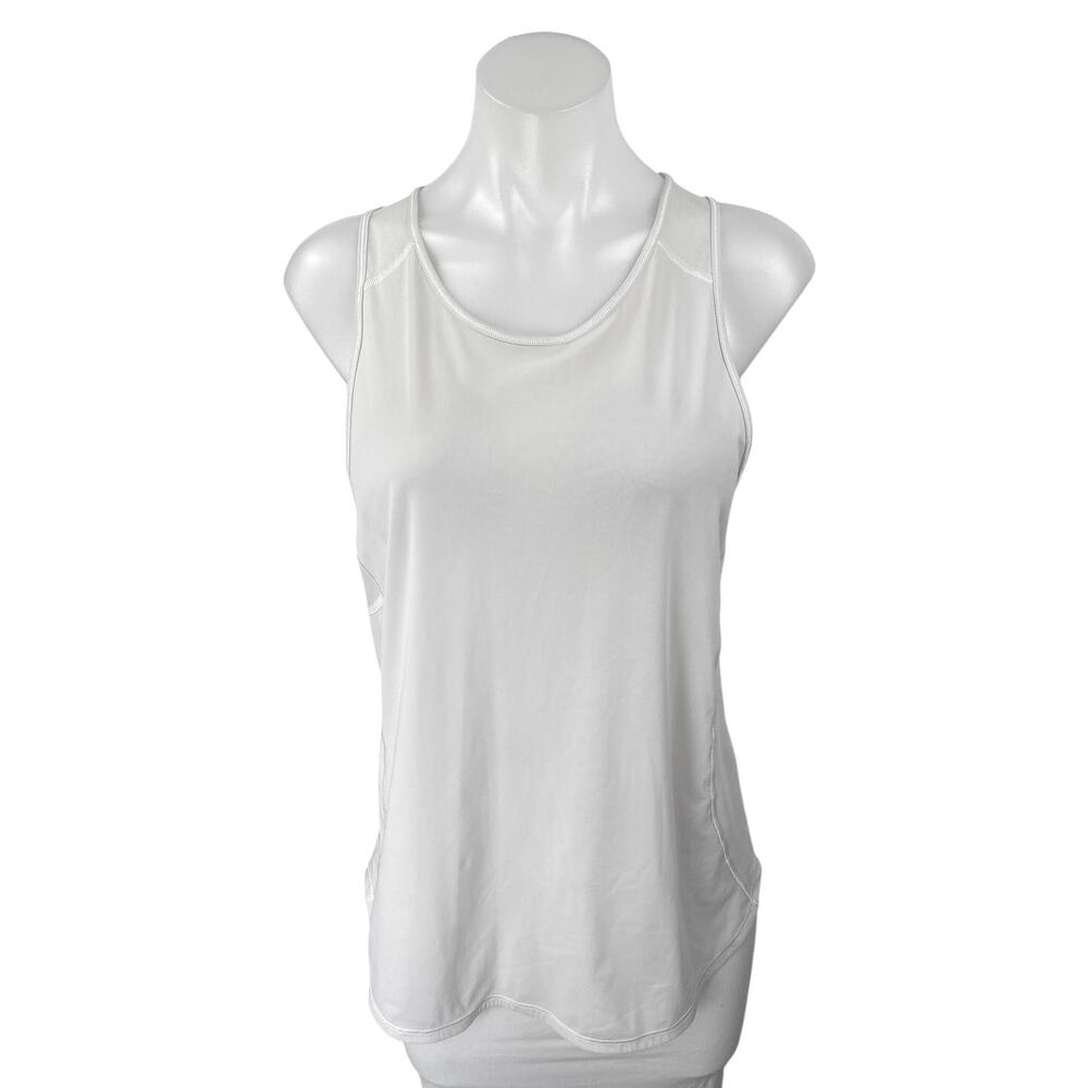 Lululemon White Sleeveless Mesh Yoga Workout Running Athletic Tank Top Size OS